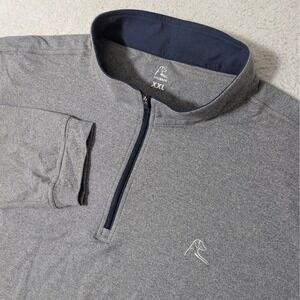 Rhoback Golf 1/4 Zip Pullover Mens XXL Solid Gray L/S Nylon Stretch Performance